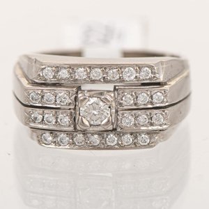 Anillo de Oro 14k con Brillantes y Diseño Moderno - imagen 1