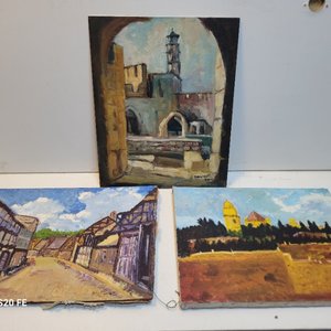 Lote anterior: Lote de 3 Cuadros al Óleo: Paisajes Urbanos y Arquitectónicos, Firmados