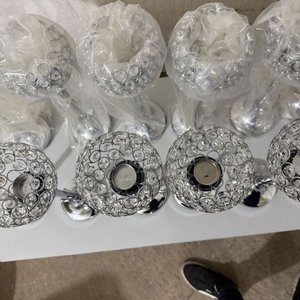 Set de 10 Candelabros Decorativos con Cristales y Base Metálica - imagen 7
