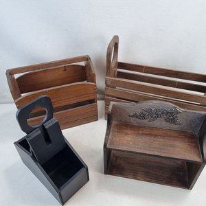 Conjunto de Canastas y Organizador de Madera para Hogar - imagen 4