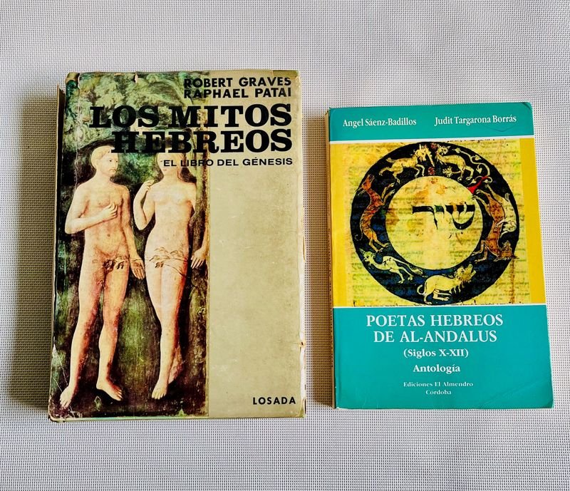 Lote de 2 Libros: Mitos Hebreos de Graves y Patai y Poetas Hebreos de Al-Andalus