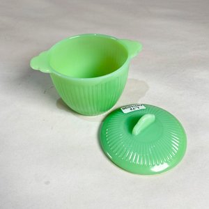 Azucarero de Vidrio Verde Opalino Fire King - imagen 2