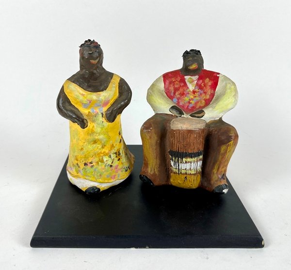 Cecilia Mattos "Candombe" Papel mache y oleo. - imagen 1