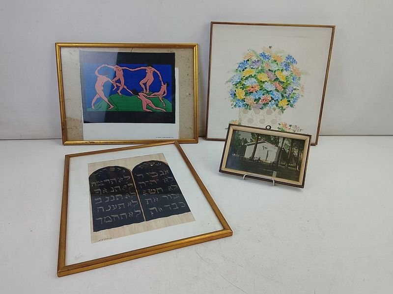 Colección de 4 Cuadros: Matisse, Hebreo, Floral y Fotografía Rural