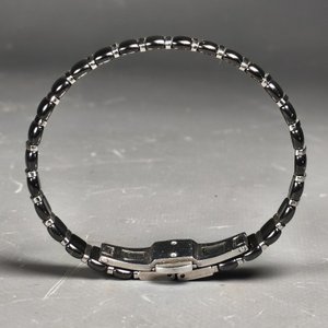 Pulsera de Metal y Piedra Hematita Negra con Broche Doble - imagen 5