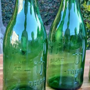 4 Botellas de Vidrio Verde Oscuro Talar para Leche 1 Litro - imagen 6