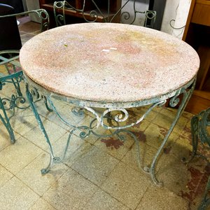 Juego de Mesa y Sillas de Hierro Forjado Estilo Francés - imagen 2