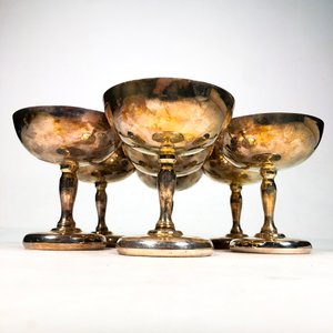 Set de 7 Copas Vintage de Metal EPNS - 12 cm de Altura - imagen 2