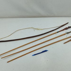 Conjunto Decorativo de Arco y Flechas Artesanales de Madera - imagen 4