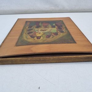 Icono "La Última Cena" en Tabla de Madera con Borde Dorado - imagen 3