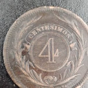 Dos Monedas Uruguay: 2 y 4 Centésimos, 1869 - imagen 3