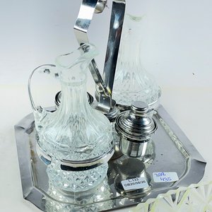 Set de Aceitera y Vinagrera con Soporte Metálico y Copetinero Oval - imagen 3