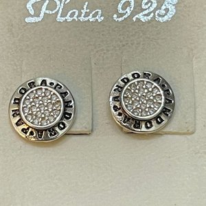 Par de Aros Pandora Plata 925 con Cristales Brillantes - imagen 4