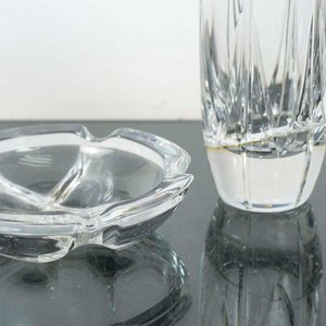 Florero y Cenicero de Cristal Tallado - imagen 2