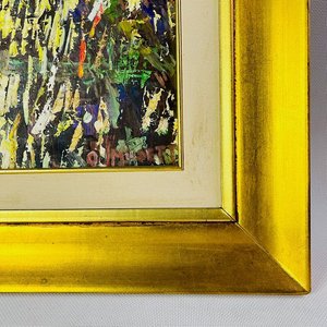 Cuadro al Óleo "Nace el Universo" Firmado O. Musetti con Marco Dorado - imagen 3