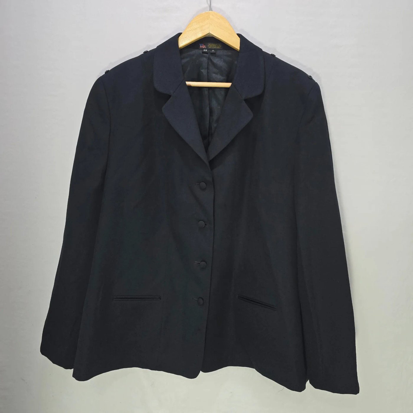 Saco de Uniforme Talle 22 T The Salvation Army Negro Hecho en USA