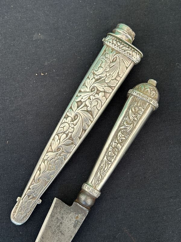 Cuchillo Antonio Franchi calle ituzaingo 136: Pieza escasa de plateria centenaria en plata alta - imagen 5