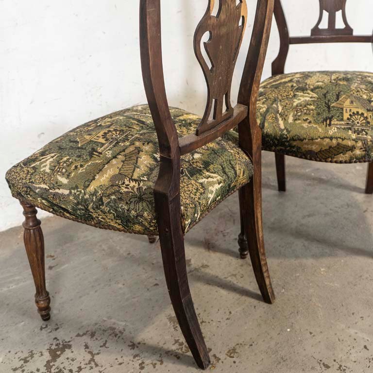 Sillas inglesas tapizadas en gobelino para decoración - imagen 3