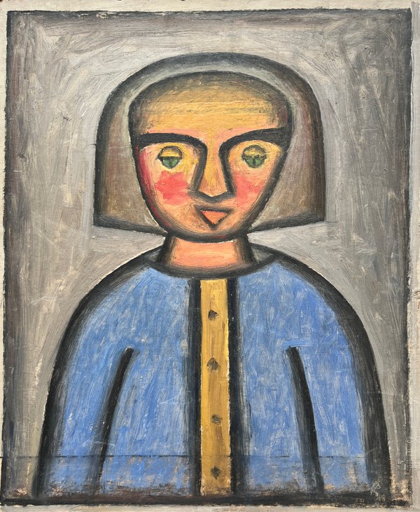 Oleo "Personaje" de Walter Deliotti - 46 x 38 cm - imagen 1
