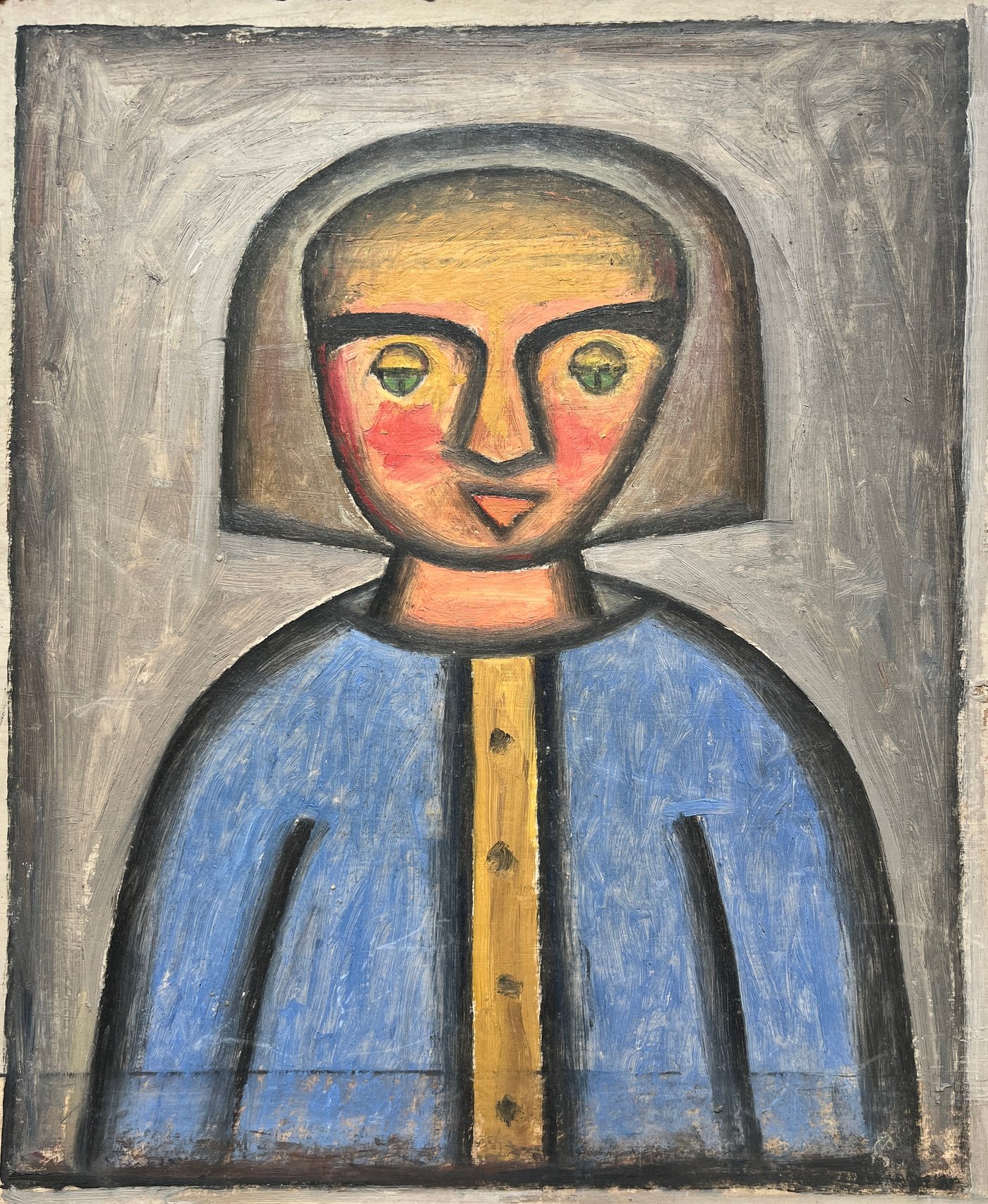 Oleo "Personaje" de Walter Deliotti - 46 x 38 cm