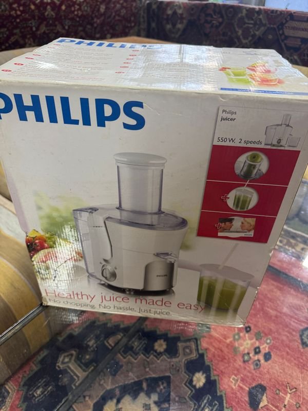 Juguera Philips en su caja original con manuales - imagen 2