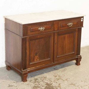 Mueble Lavatorio con Tapa de Mármol, Dos Puertas y Dos Cajones - imagen 1