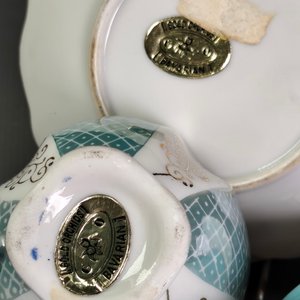 Par de Tazas de Té con Platillos en Porcelana Alemana Vintage - imagen 12