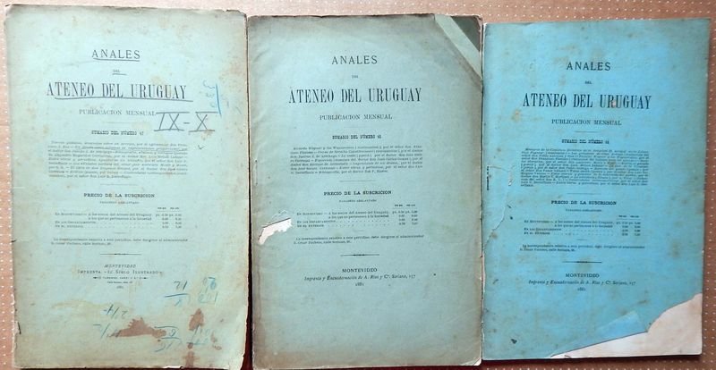 Tres Revistas Anales del Ateneo del Uruguay (Nros. 44, 45 y 47)