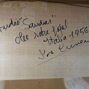 Óleo sobre papel "Estudio Sandías" de José Cúneo, 1956 - imagen 4
