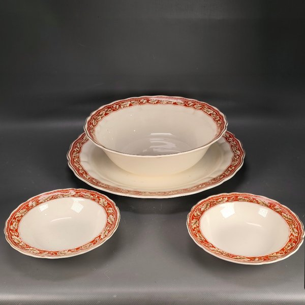 Loza Inglesa Grindley Marlborough Modelo Oakland: Fuente, Bowl y 2 Compoteras - imagen 1