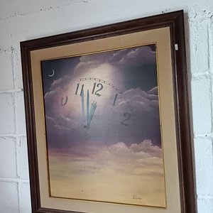 Cuadro de Reloj Surrealista en Lienzo con Marco - imagen 3
