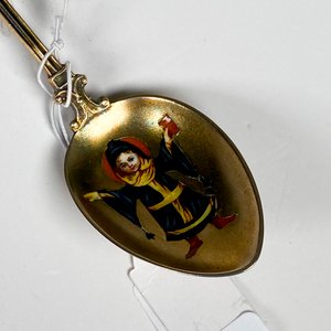 Cucharita de plata y esmalte alemana - imagen 3