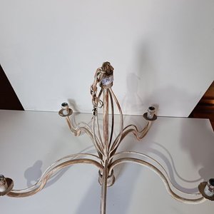 Araña de Hierro Estilo Rústico con Detalles de Cuerda - imagen 5