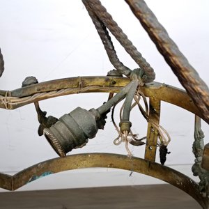Gran Araña de Bronce Incompleta para Restaurar - imagen 5