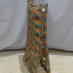 Catre Plegable de Caño con Tiras de PVC Multicolor - imagen 3