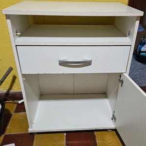 Mueble Auxiliar de Cocina Moderno Blanco con Ruedas - imagen 3