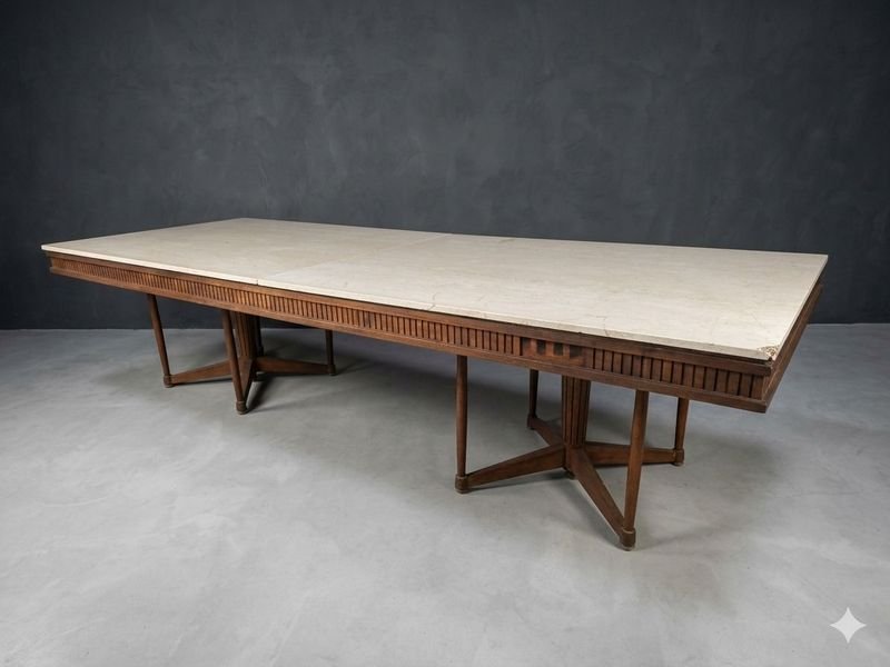 gran mesa estilo ingles320 x 120 x 79 con tapa de marmol de 2 tramos