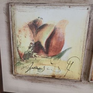 Cuadro Moderno con Flores y Marco de Madera - imagen 2