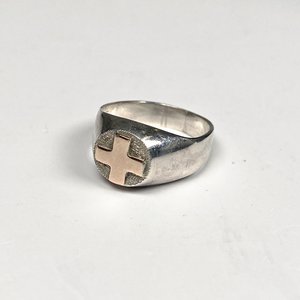 Anillo de Enfermera Plata y Oro con Cruz - Medida 16mm - imagen 2