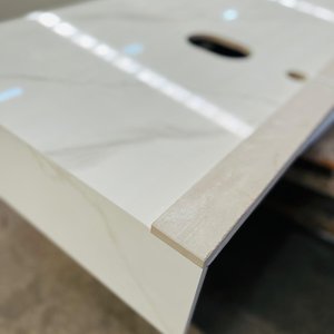 Mesada de Baño Doble Blanca con Vetas - imagen 3