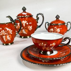 Juego de Té Loza RW Naranja Hojas Otoñales 21 Piezas - imagen 5