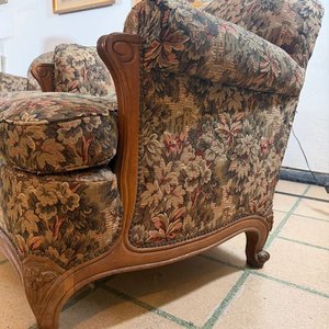 Sillón de 1 Cuerpo Estilo Luis XV Tapizado Floral - imagen 4
