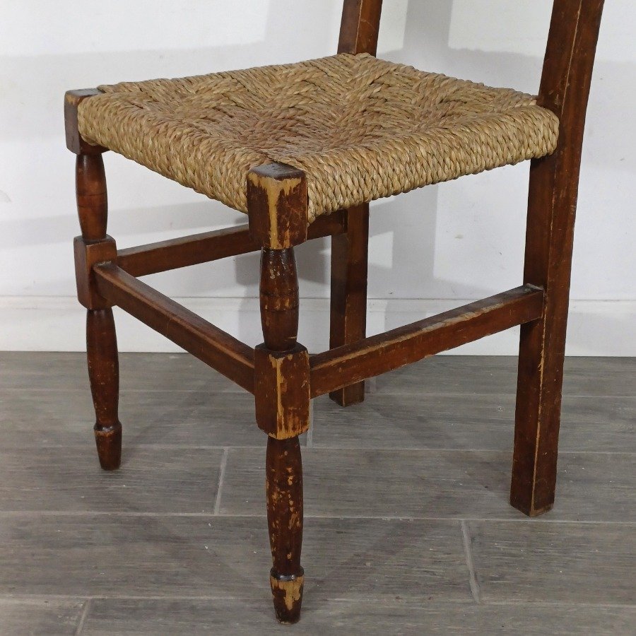 Silla de madera con asiento y respaldo tejidos - imagen 6