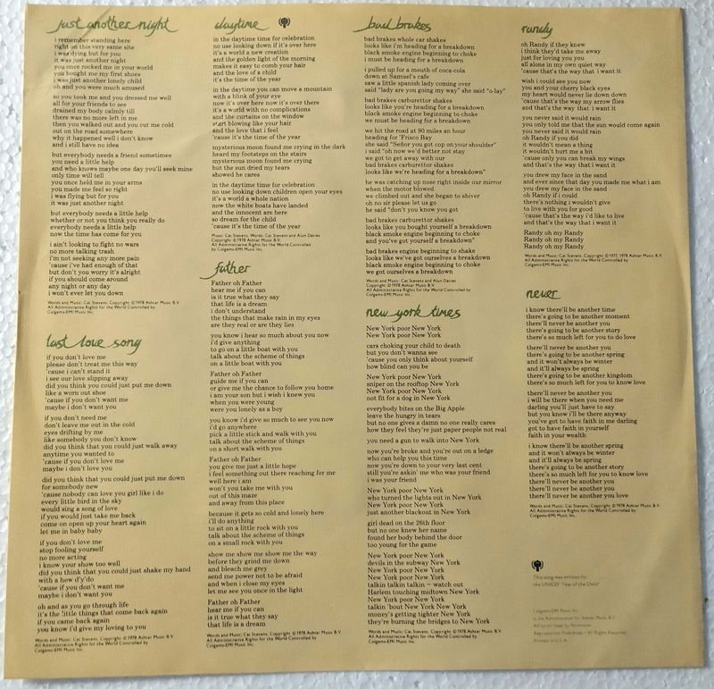 Vinilo de Cat Stevens - Back to Earth (1978) - imagen 2