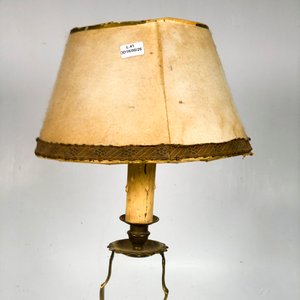Lámpara de Mesa Antigua de Bronce con Pantalla - imagen 2