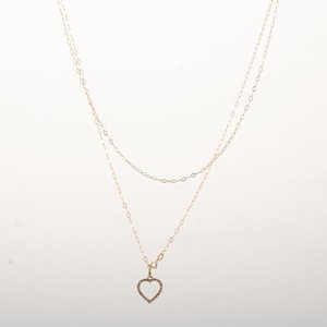 Cadena con Colgante Corazón de Oro 18k con Brillantes - imagen 2