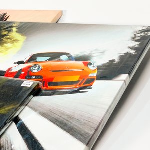 Tríptico Moderno Estampado: Autos Clásicos Mercedes y Porsche - imagen 3