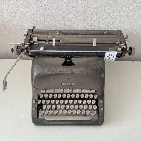 Máquina de Escribir Antigua Metálica Adler - imagen 1