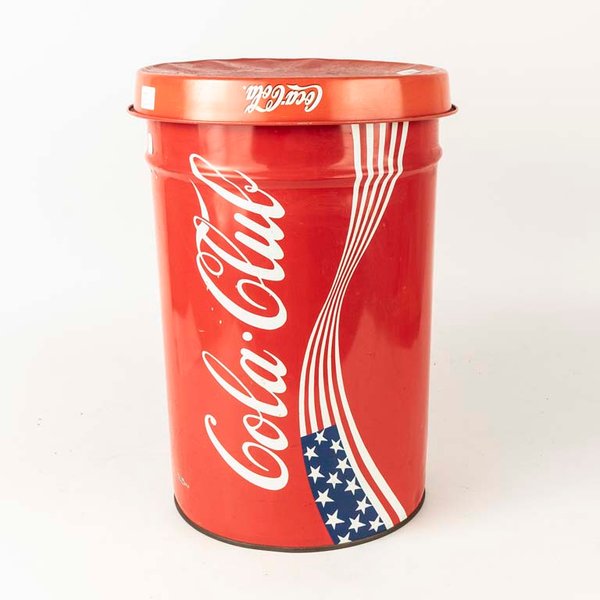 Tarro Metálico Litografiado Coca-Cola Club - Alto 48 cm
