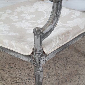Par de Sitiales Luis XVI Estilo Francés con Tapizado Floral - imagen 10